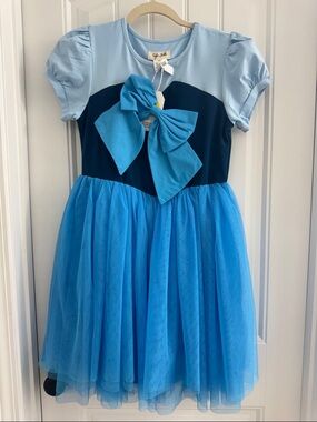Taylor Joelle Blue Ariel Dress with Bow NWT